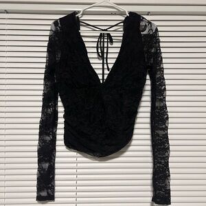 Windsor Black Lace Long Sleeve Blouse